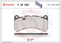 Sada brzdových destiček BREMBO P50092 - MERCEDES-BENZ