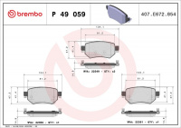 Sada brzdových destiček BREMBO P49059 - MAZDA