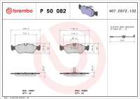 Sada brzdových destiček BREMBO P50082 - MERCEDES-BENZ, PUCH, VW
