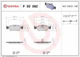 Sada brzdových destiček BREMBO P50082 - MERCEDES-BENZ, PUCH, VW
