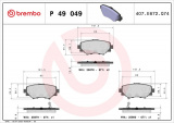 Sada brzdových destiček BREMBO P49049 - MAZDA