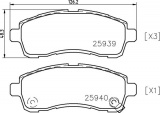 Sada brzdových destiček BREMBO P49057 - MAZDA