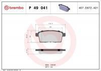 Sada brzdových destiček BREMBO P49041 - MAZDA Sada brzdových destiček BREMBO P49041 - MAZDA