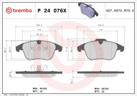 Sada brzdových destiček BREMBO P24076X - FORD, LAND ROVER, VOLVO