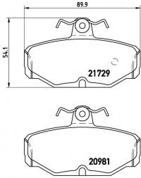 Sada brzdových destiček BREMBO P24079 - FORD