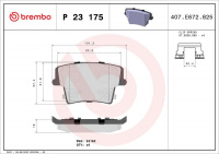 Sada brzdových destiček BREMBO P23175 - CHRYSLER, DODGE, LANCIA