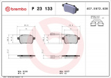 Sada brzdových destiček BREMBO P23133 - ALFA ROMEO, DODGE