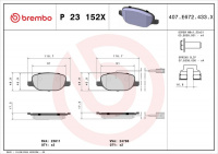 Sada brzdových destiček BREMBO P23152X - ALFA ROMEO