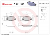 Sada brzdových destiček BREMBO P23152X - ALFA ROMEO