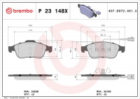 Sada brzdových destiček BREMBO P23148X - ALFA ROMEO