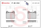 Sada brzdových destiček BREMBO P23012 - ALFA ROMEO