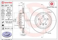 Brzdový kotouč BREMBO 09.C411.13 - BMW