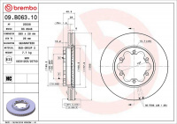 Brzdový kotouč BREMBO 09.B063.10 - TOYOTA