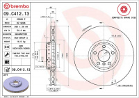 Brzdový kotouč BREMBO 09.C412.13 - BMW Brzdový kotouč BREMBO 09.C412.13 - BMW