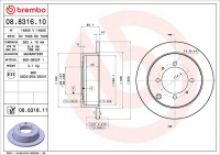 Brzdový kotouč BREMBO 08.8316.10 - MITSUBISHI