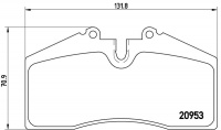 Sada brzdových destiček BREMBO P65005 - PORSCHE