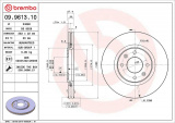 Brzdový kotouč BREMBO 09.9613.10 - PEUGEOT