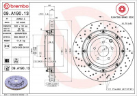Brzdový kotouč BREMBO 09.A190.13 Brzdový kotouč BREMBO 09.A190.13