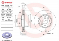 Brzdový kotouč BREMBO 09.5035.10 - SAAB