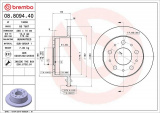 Brzdový kotouč BREMBO 08.8094.40 - CITROËN, FIAT, PEUGEOT