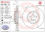 Brzdový kotouč BREMBO 09.C407.13 - BMW