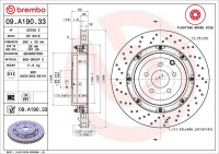 Brzdový kotouč BREMBO 09.A190.33 Brzdový kotouč BREMBO 09.A190.33