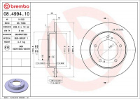 Brzdový kotouč BREMBO 08.4994.10 - SUZUKI Brzdový kotouč BREMBO 08.4994.10 - SUZUKI