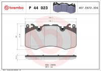 Sada brzdových destiček BREMBO P44023 - LAND ROVER