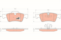 Sada brzdových destiček TRW GDB1643 - MERCEDES W164 ML, GL, R