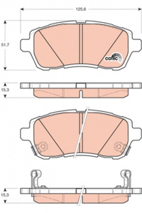 Sada brzdových destiček TRW GDB3437 - DAIHATSU, FORD, MAZDA