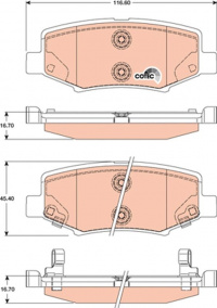 Sada brzdových destiček TRW GDB4145 - JEEP WRANGLER 06-