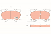Sada brzdových destiček TRW GDB3364 - TOYOTA LANDCRUISER