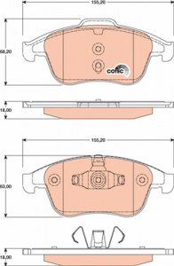 Sada brzdových destiček TRW GDB1790 - RENAULT SCENIC 09-