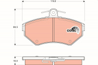 Sada brzdových destiček TRW GDB1437 - VW GOLF, LUPO, POLO, SEAT IBIZA, CORDOBA