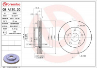 Brzdový kotouč BREMBO 09.A130.20 Brzdový kotouč BREMBO 09.A130.20
