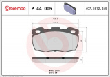 Sada brzdových destiček BREMBO P44005 - LAND ROVER