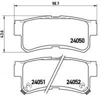 Sada brzdových destiček BREMBO P15009 - DAEWOO, HYUNDAI, SSANGYONG
