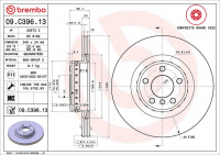 Brzdový kotouč BREMBO 09.C396.13 - BMW