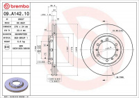 Brzdový kotouč BREMBO 09.A142.10 Brzdový kotouč BREMBO 09.A142.10