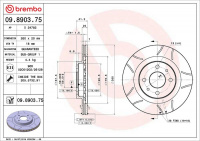 Brzdový kotouč BREMBO MAX 09.8903.75 - LADA Brzdový kotouč BREMBO MAX 09.8903.75 - LADA