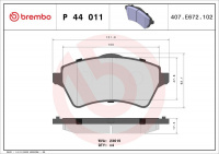 Sada brzdových destiček BREMBO P44011 - LAND ROVER Sada brzdových destiček BREMBO P44011 - LAND ROVER