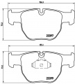 Sada brzdových destiček BREMBO P44012 - LAND ROVER