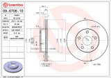 Brzdový kotouč BREMBO 09.6706.10 - TOYOTA