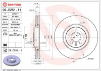 Brzdový kotouč BREMBO 09.D251.11 - VOLVO
