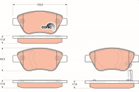 Sada brzdových destiček TRW GDB1700 - OPEL CORSA D 1.0