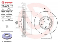 Brzdový kotouč BREMBO 09.C240.10 - FORD