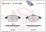 Sada brzdových destiček BREMBO P61076 - CITROËN, PEUGEOT
