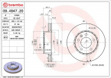 Brzdový kotouč BREMBO 09.4947.20 - OPEL