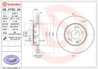 Brzdový kotouč BREMBO 08.4750.34 - MERCEDES-BENZ