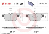 Sada brzdových destiček BREMBO P36031 - JAGUAR, LAND ROVER